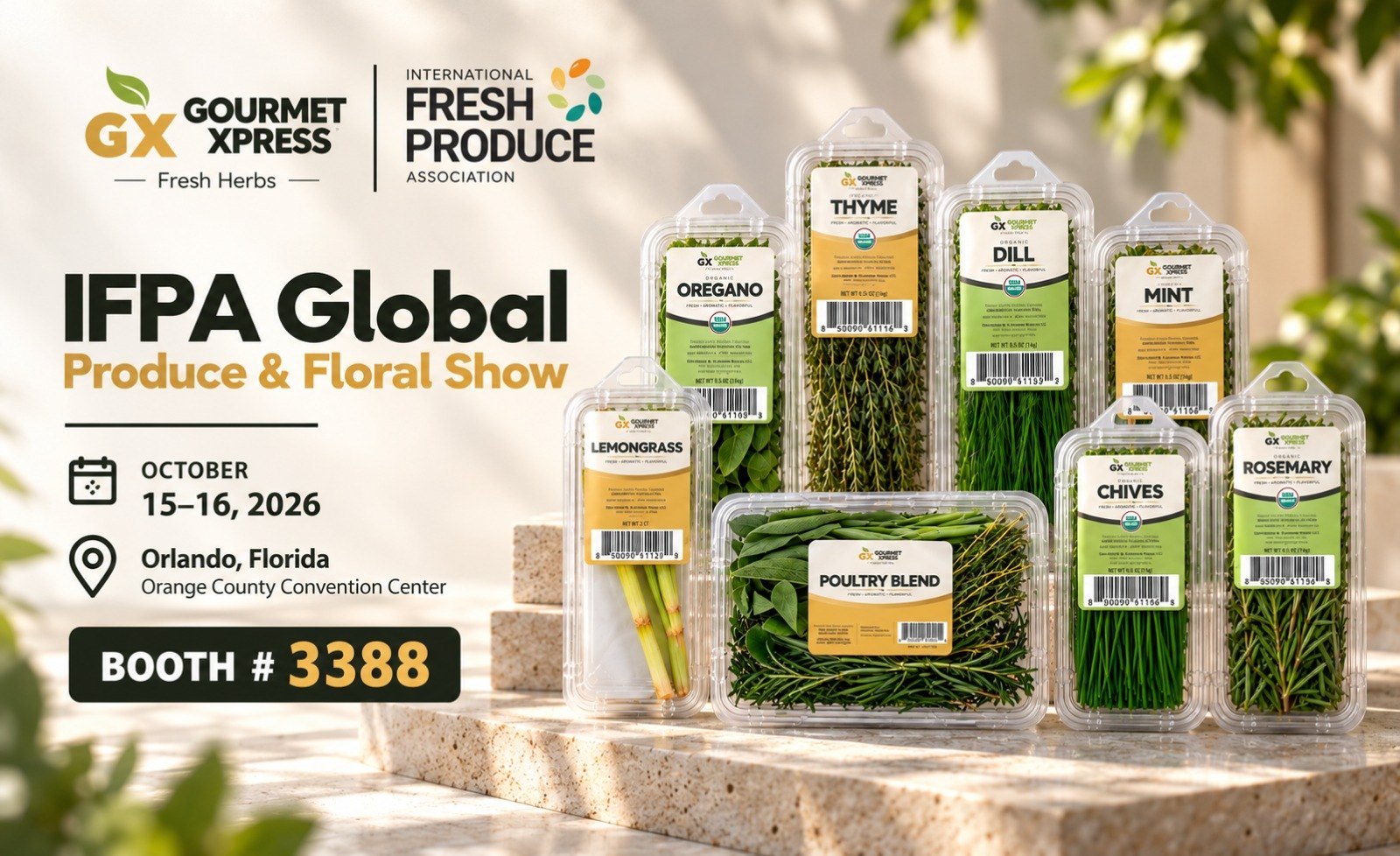 Gourmet Xpress at IFPA Global Produce & Floral Show, October 15–16, 2026, Orlando, Florida, Booth #3388