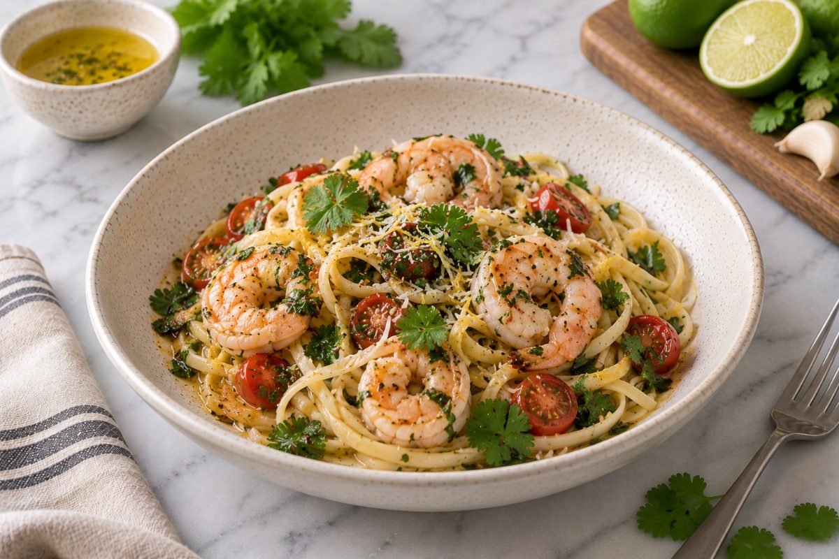 Cilantro Shrimp Pasta
