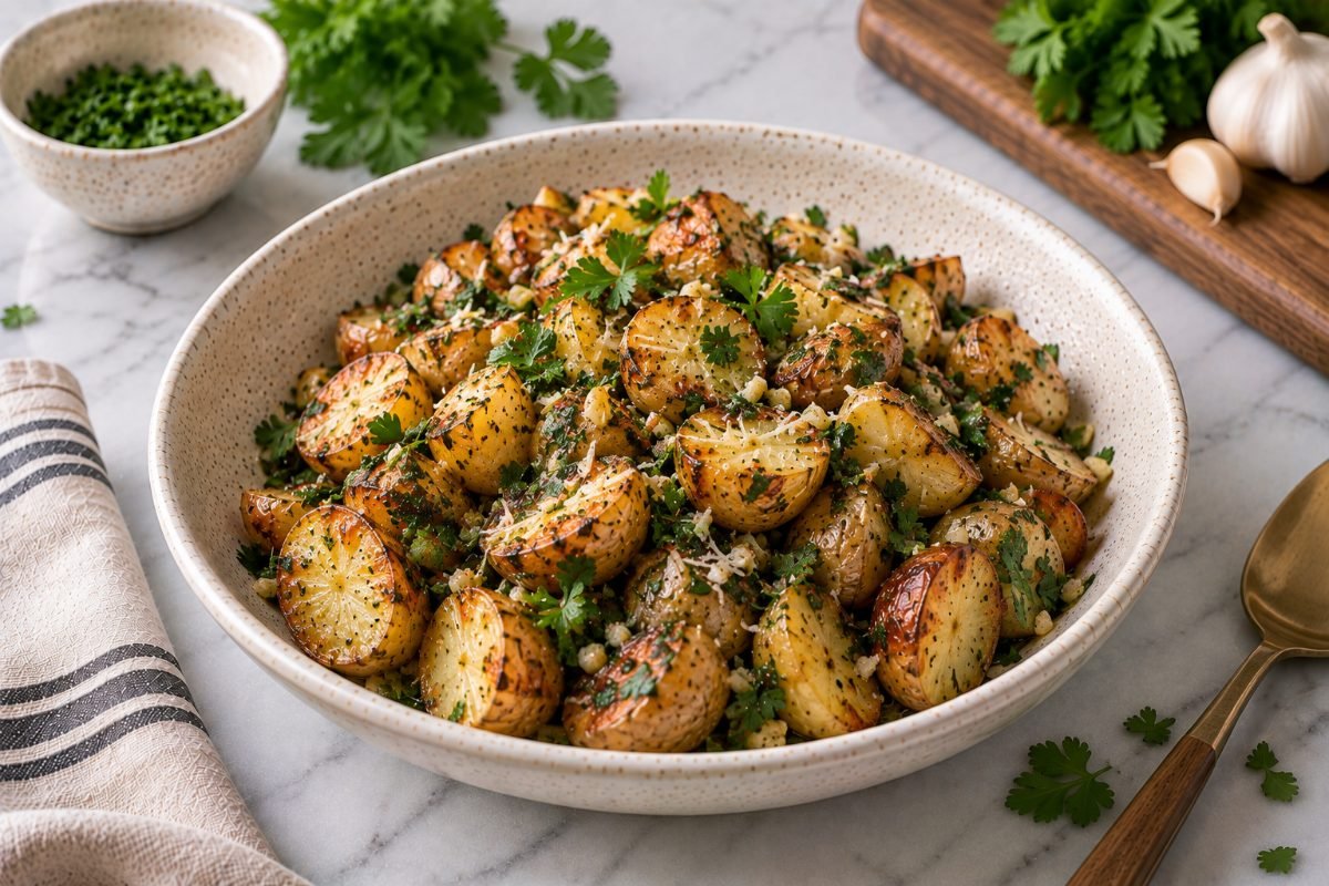 Crispy Roasted Potatoes with Garlic & Parsley