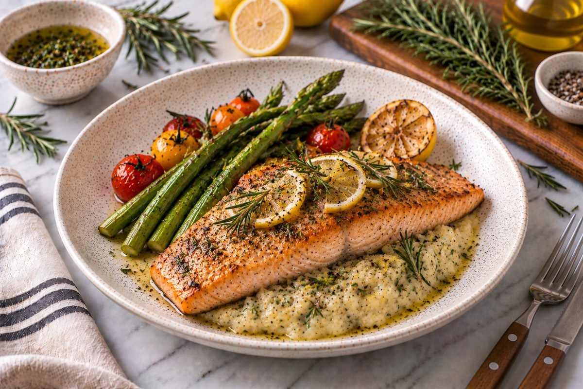 Rosemary Lemon Baked Salmon