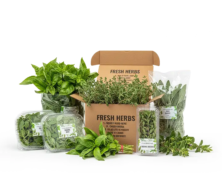 Variety of packaging option for fresh herbs