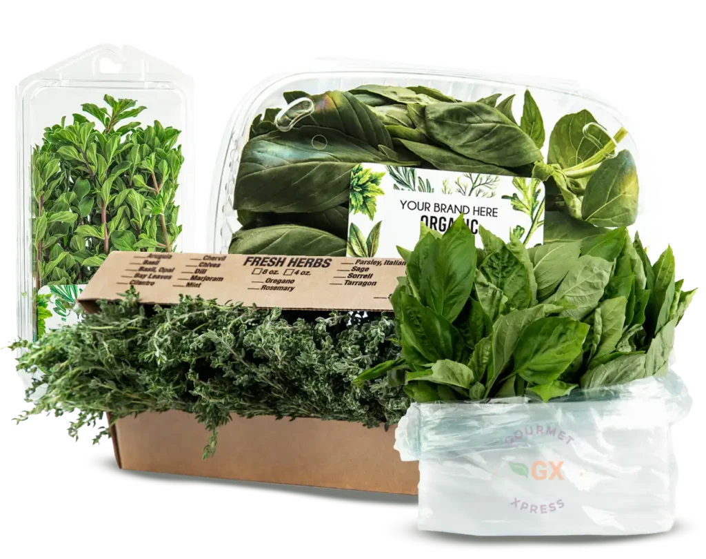 Variety of packaging option for fresh herbs